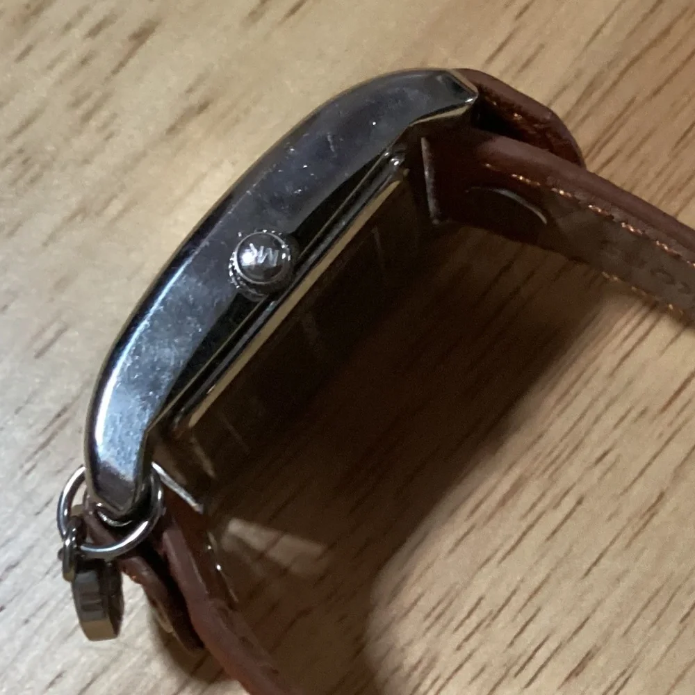 Vintage Michael Kors Women’s Watch Silver-tone with Brown Leather Band MK2165